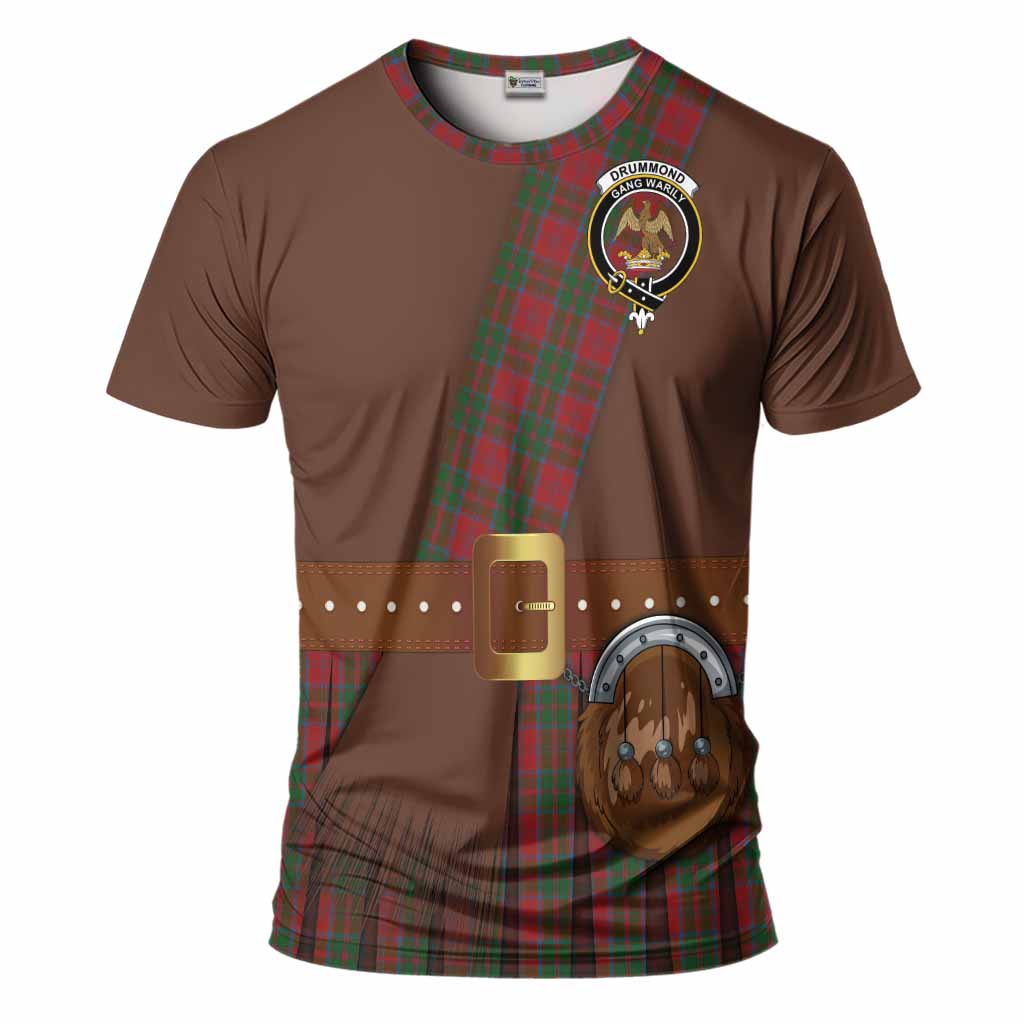 Drummond Tartan Crest T-Shirt Kilt Costume Style