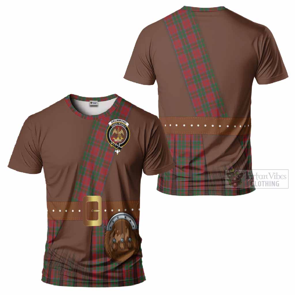 Drummond Tartan Crest T-Shirt Kilt Costume Style