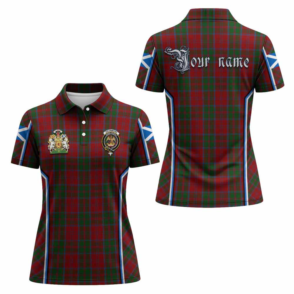 Drummond Tartan Crest Women's Polo Shirt Scotland Coat of Arm Flag Style - Tartan Vibes Clothing