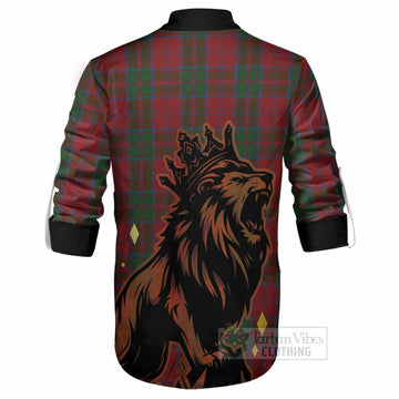 Drummond Tartan Family Crest Ghillie Shirt Crowned Lion Roaring