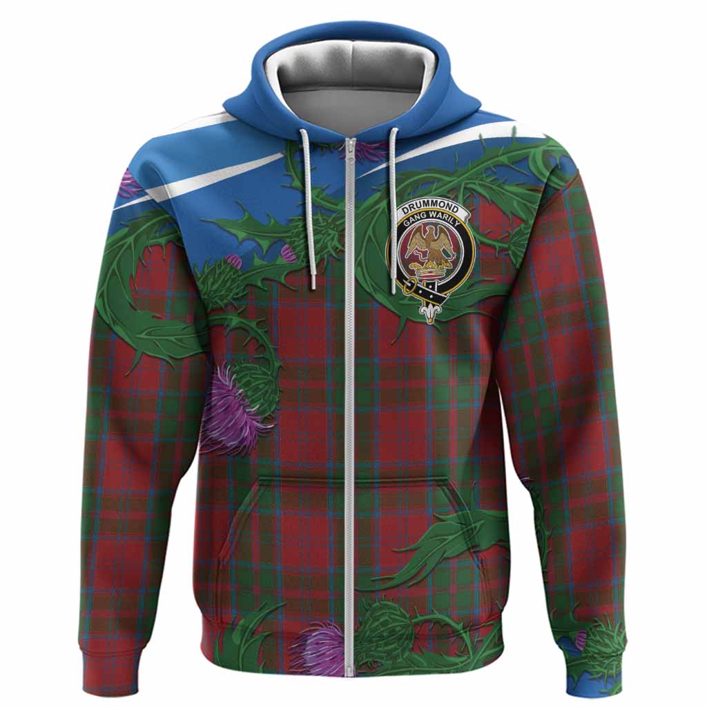 Drummond Tartan Family Crest Hoodie Thistle in Minimalism