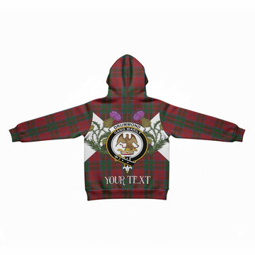 Drummond Tartan Family Crest Kid Hoodie Scottish Burns Night Thistle Floral