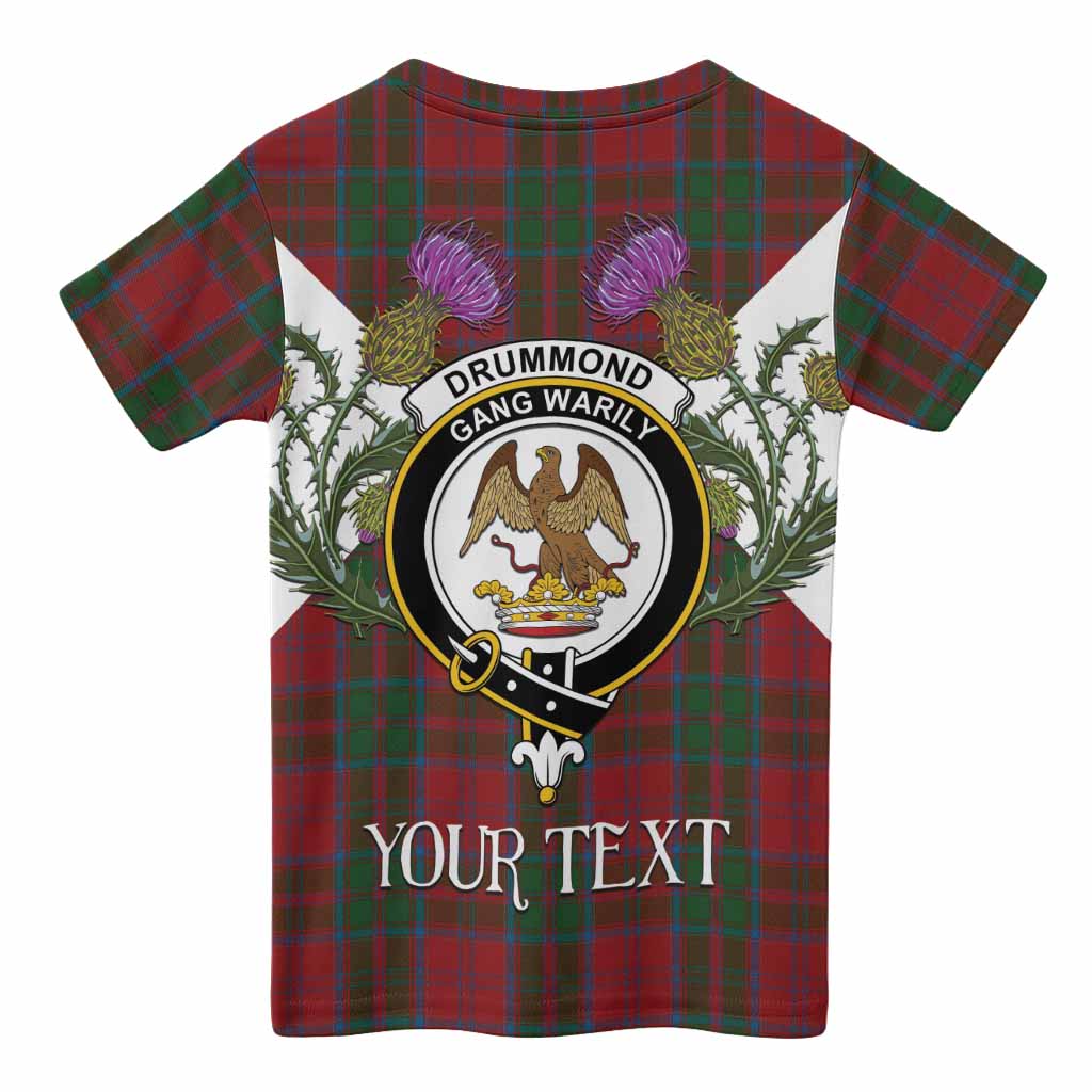 Drummond Tartan Family Crest Kid T-shirt Scottish Burns Night Thistle Floral