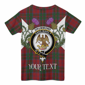 Drummond Tartan Family Crest Kid T-shirt Scottish Burns Night Thistle Floral