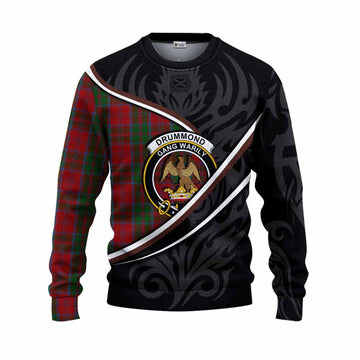 Drummond Tartan Family Crest Knitted Sweater Celtic Scottish Thistle Floral - Tartan Vibes Clothing