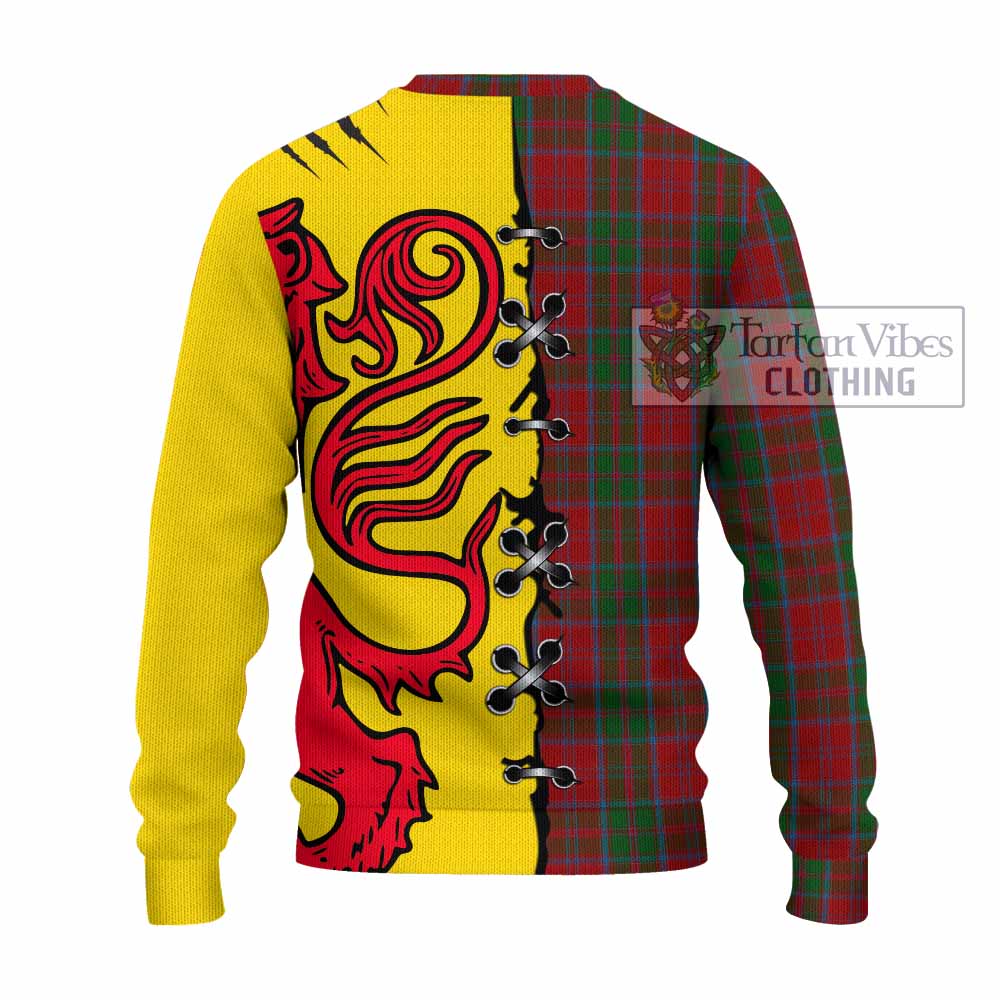 Drummond Tartan Family Crest Knitted Sweater Lion Rampant Honor - Tartan Vibes Clothing