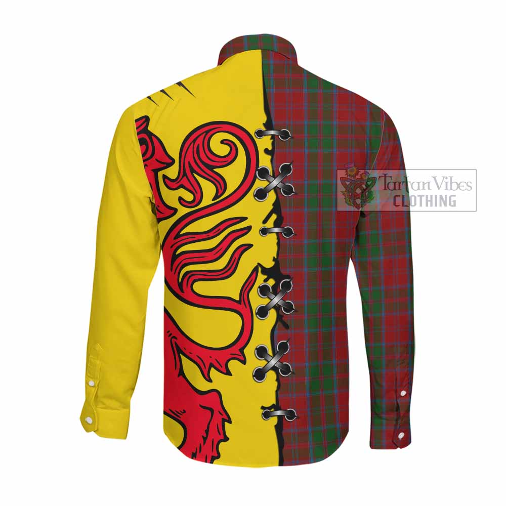 Drummond Tartan Family Crest Long Sleeve Button Shirts Lion Rampant Honor - Tartan Vibes Clothing