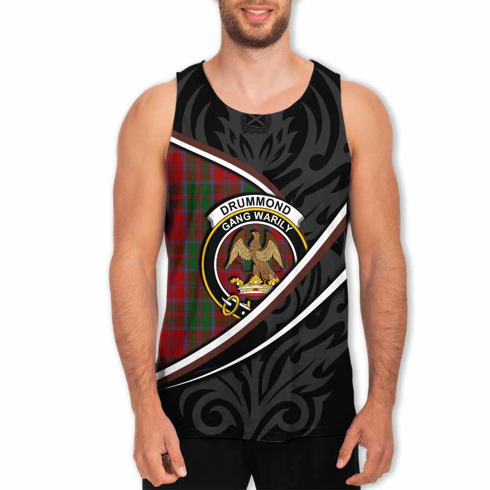 Drummond Tartan Family Crest Men Tank Top Celtic Scottish Thistle Floral - Tartan Vibes Clothing