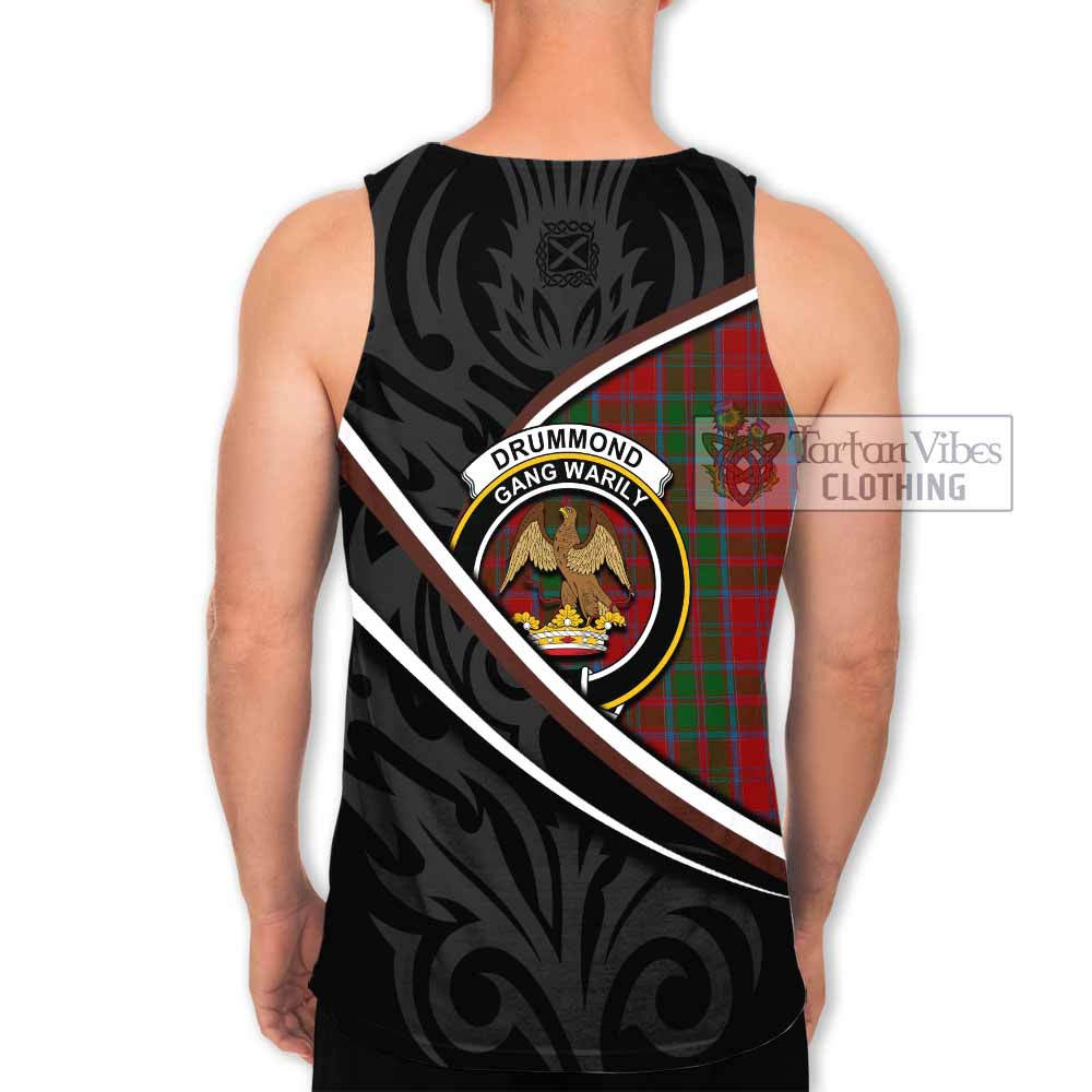 Drummond Tartan Family Crest Men Tank Top Celtic Scottish Thistle Floral - Tartan Vibes Clothing