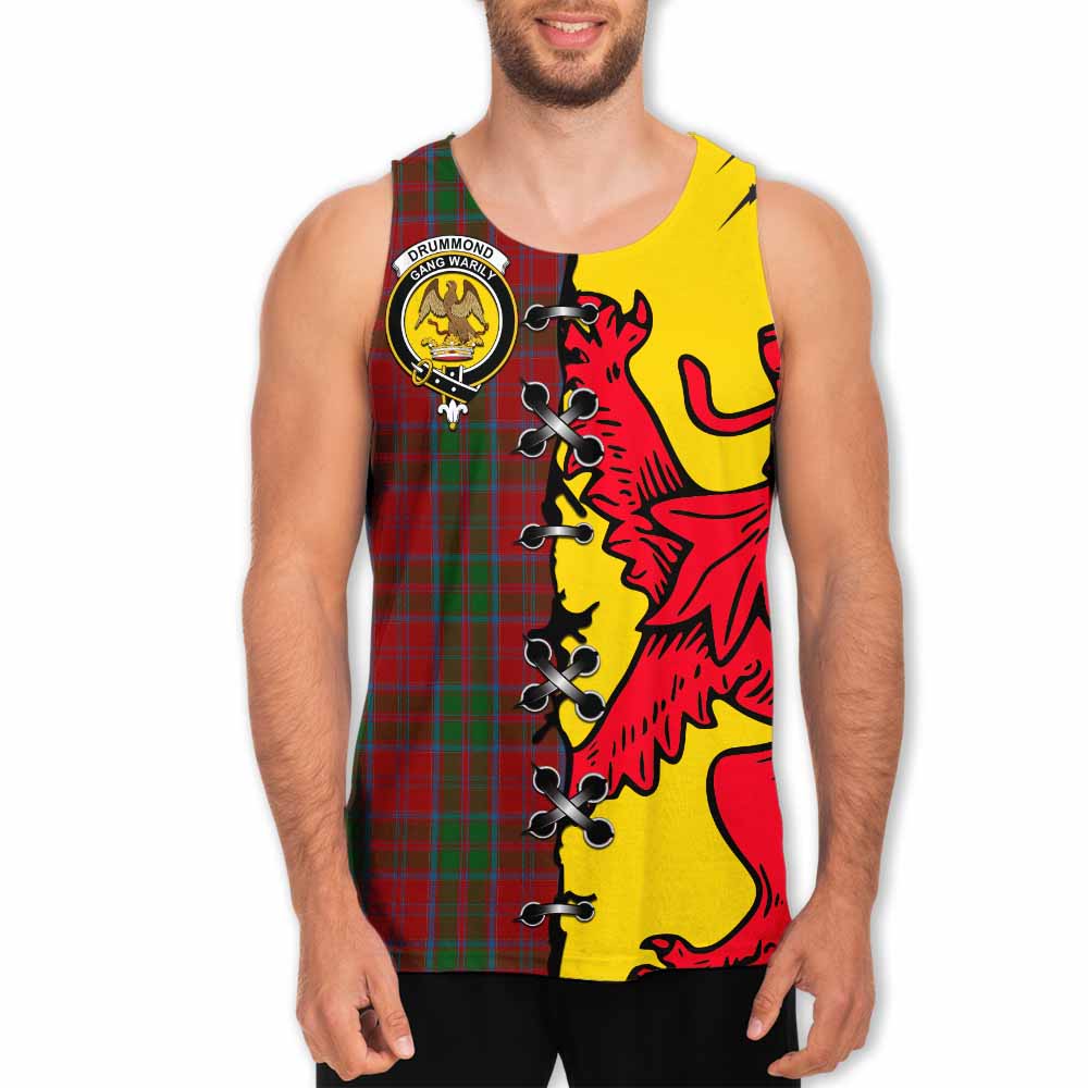 Drummond Tartan Family Crest Men Tank Top Lion Rampant Honor - Tartan Vibes Clothing