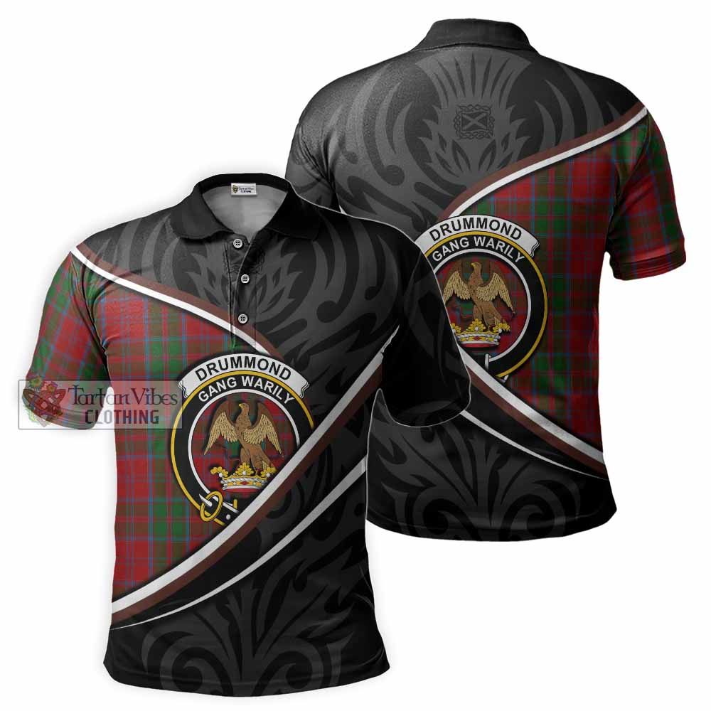 Drummond Tartan Family Crest Polo Shirt Celtic Scottish Thistle Floral - Tartan Vibes Clothing