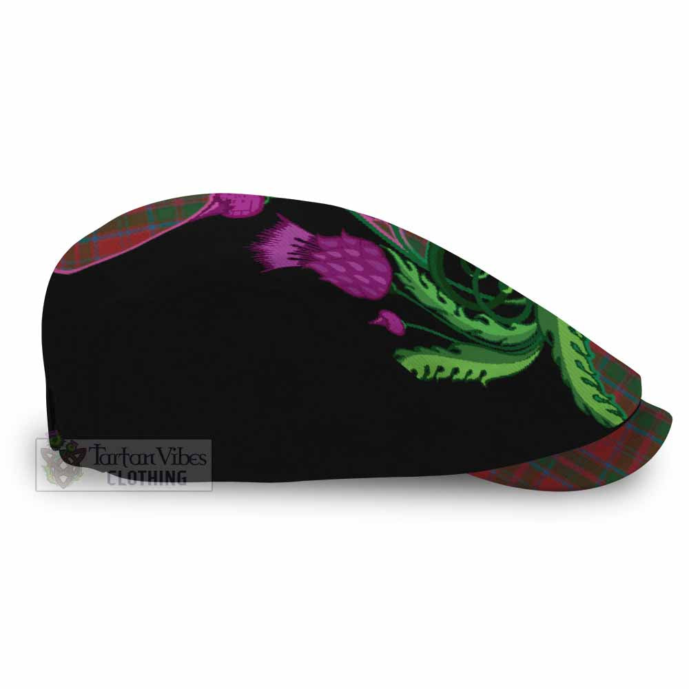 Drummond Tartan Flat Cap, Jeff Cap Traditional Scottish Thistle