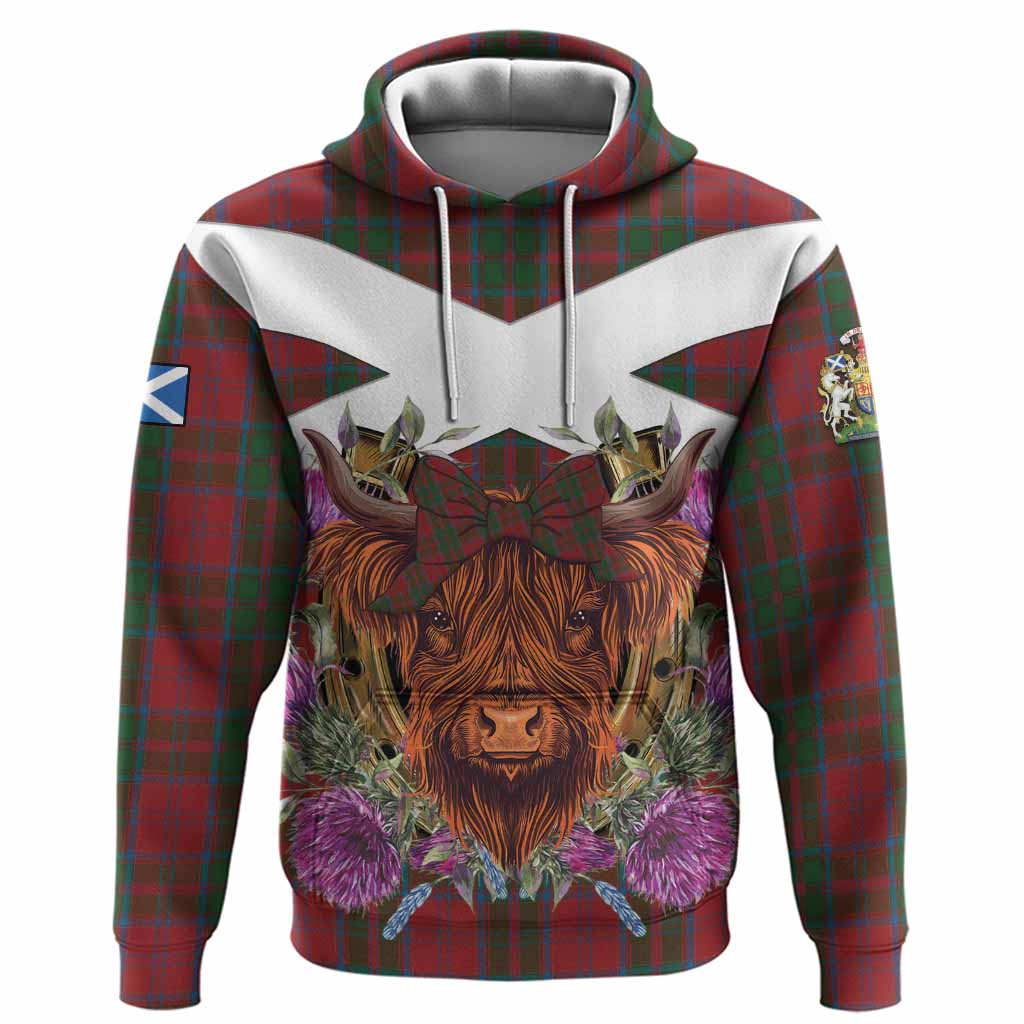 Drummond Tartan Hoodie Scottish Thistle Heilan Coo