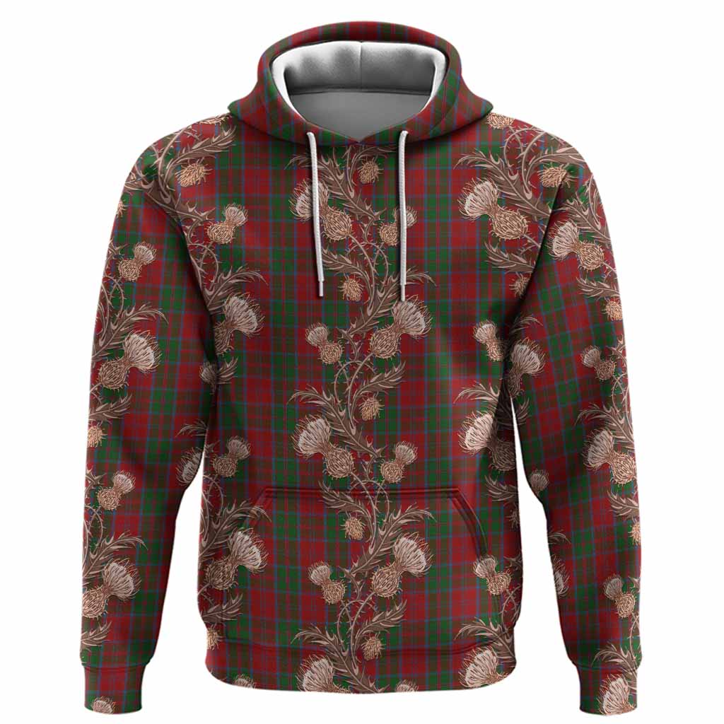 Drummond Tartan Hoodie Seamless Scottish Thistle Flowers