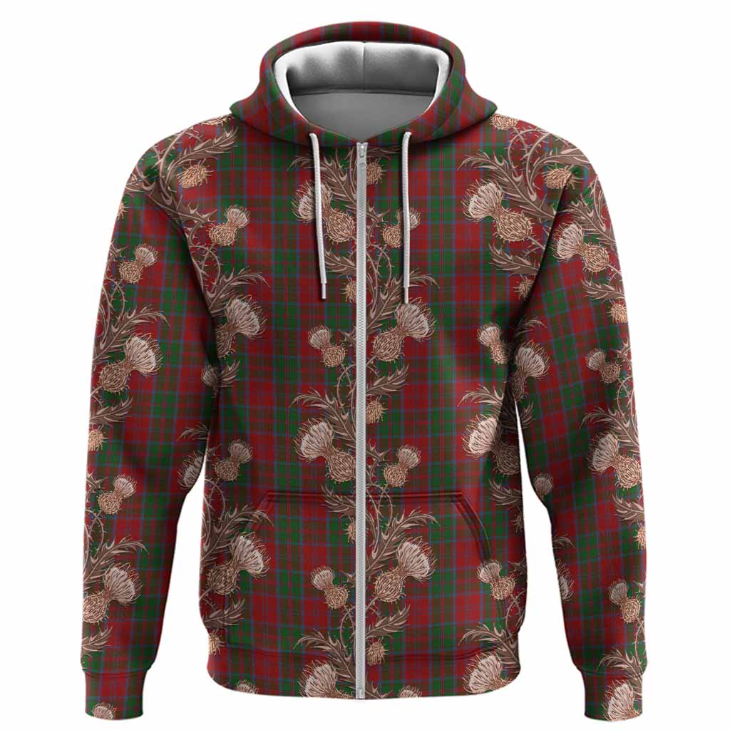 Drummond Tartan Hoodie Seamless Scottish Thistle Flowers