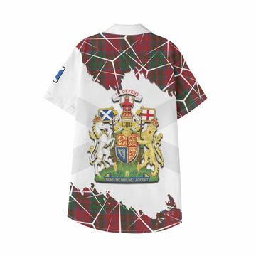 Drummond Tartan Kid Hawaiian Shirt with Family Crest and Lion Rampant Grunge Style