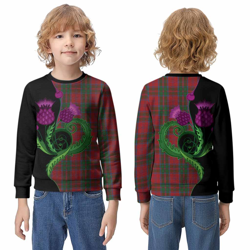Drummond Tartan Kid Knitted Sweatshirt Traditional Scottish Thistle