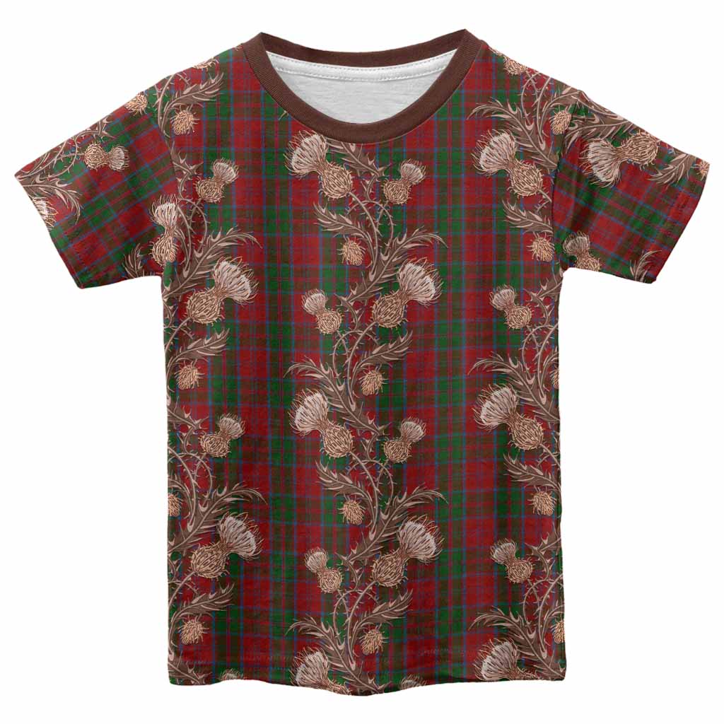 Drummond Tartan Kid T-shirt Seamless Scottish Thistle Flowers