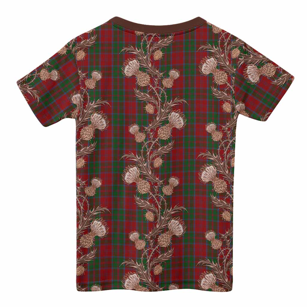 Drummond Tartan Kid T-shirt Seamless Scottish Thistle Flowers