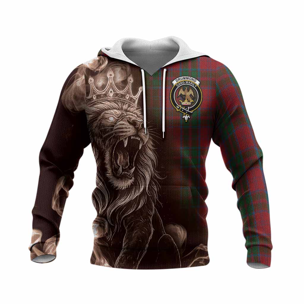 Drummond Tartan Knitted Hoodie Roaring Lion Heritage