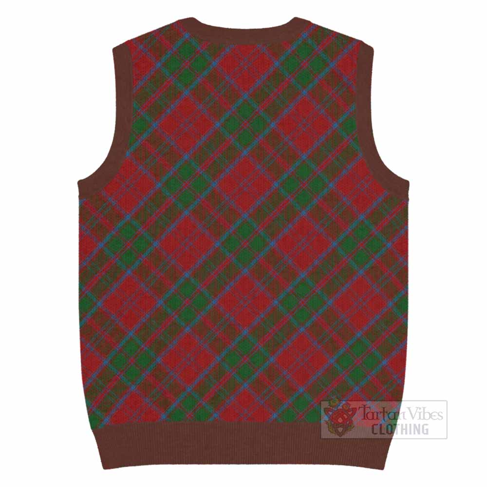 Drummond Tartan Knitted V-Neck Vest with Family Crest Cross Style