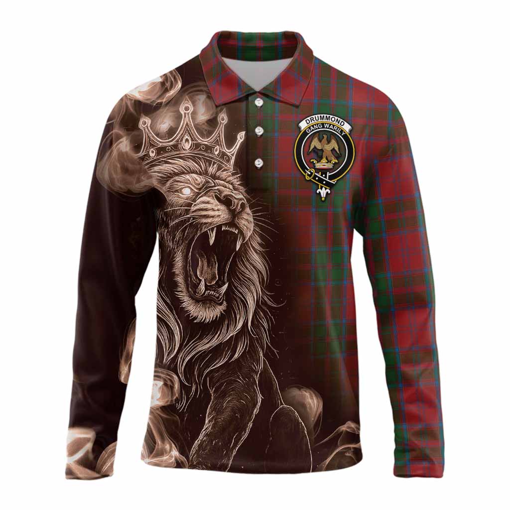 Drummond Tartan Long Sleeve Polo Shirt Roaring Lion Heritage