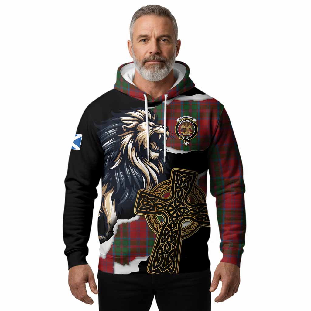 Drummond Tartan Scottish Hoodie Lion Celtic Heritage