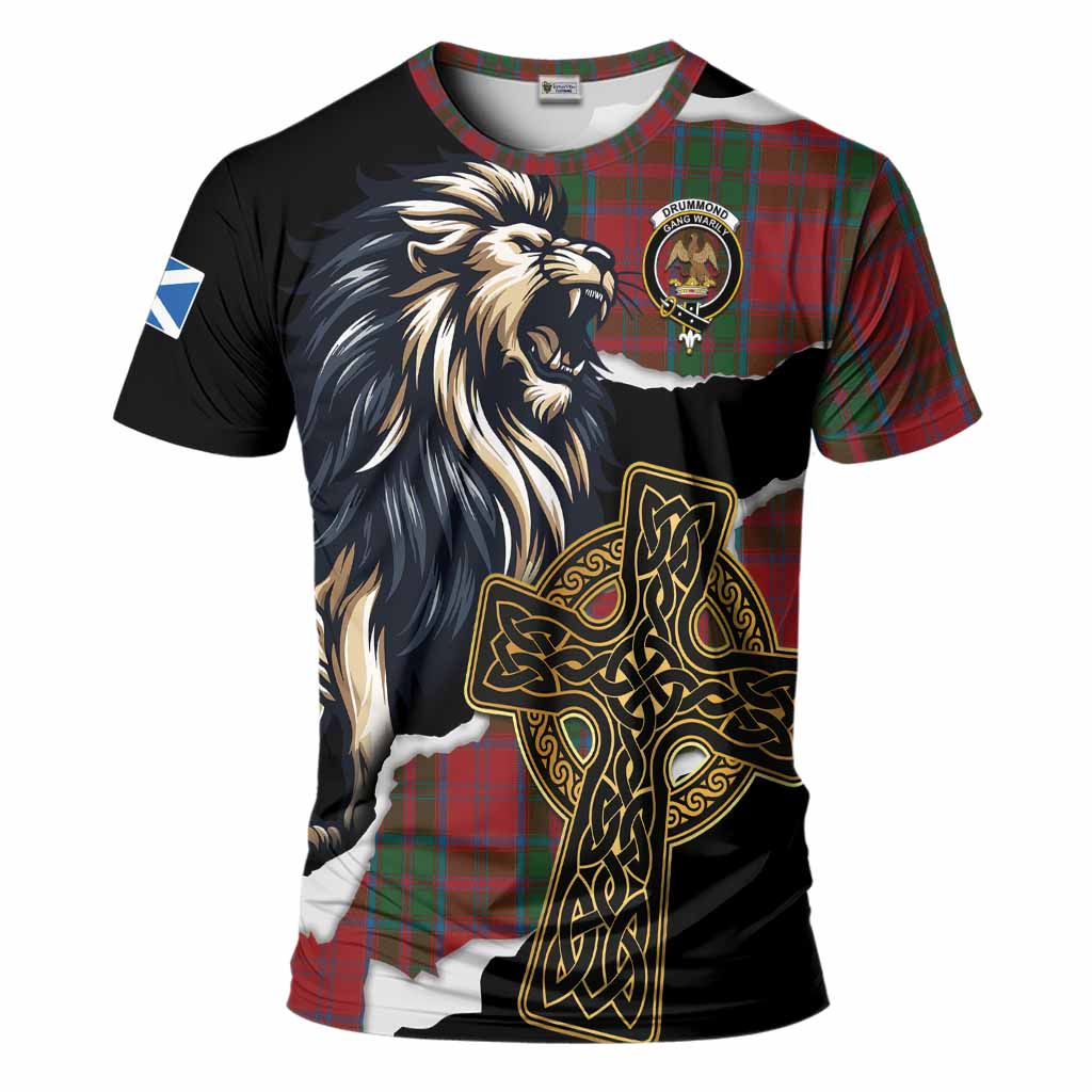 Drummond Tartan Scottish T-Shirt Lion Celtic Heritage