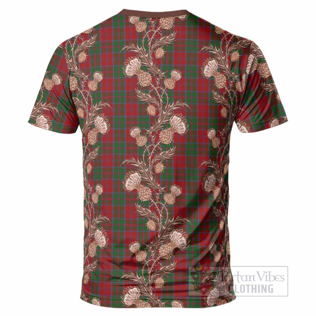 Drummond Tartan T-Shirt Seamless Scottish Thistle Flowers