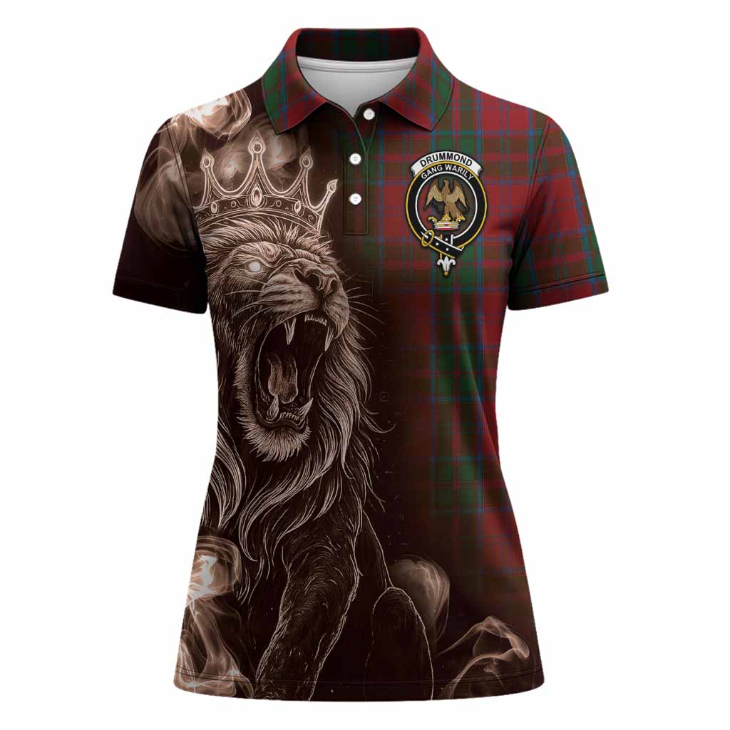 Drummond Tartan Women Polo Shirt Roaring Lion Heritage
