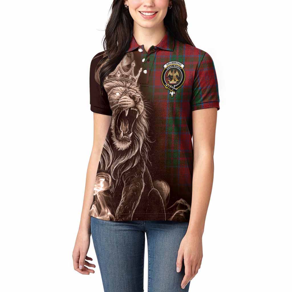 Drummond Tartan Women Polo Shirt Roaring Lion Heritage