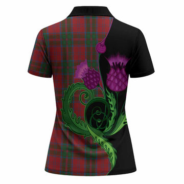 Drummond Tartan Women Polo Shirt Traditional Scottish Thistle