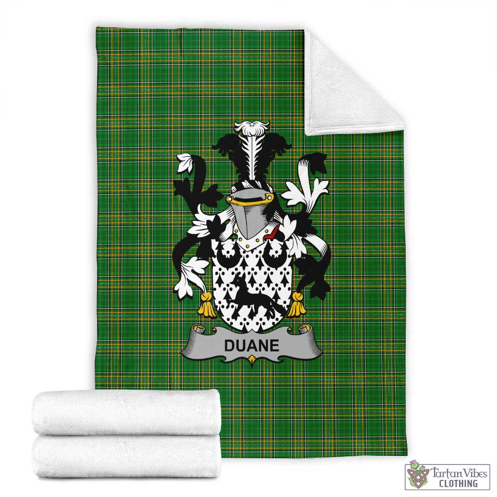 Duane Irish Clan Tartan Blanket with Coat of Arms X-Large 59 x 79 inches 150 x 200 cm - Tartan Vibes Clothing