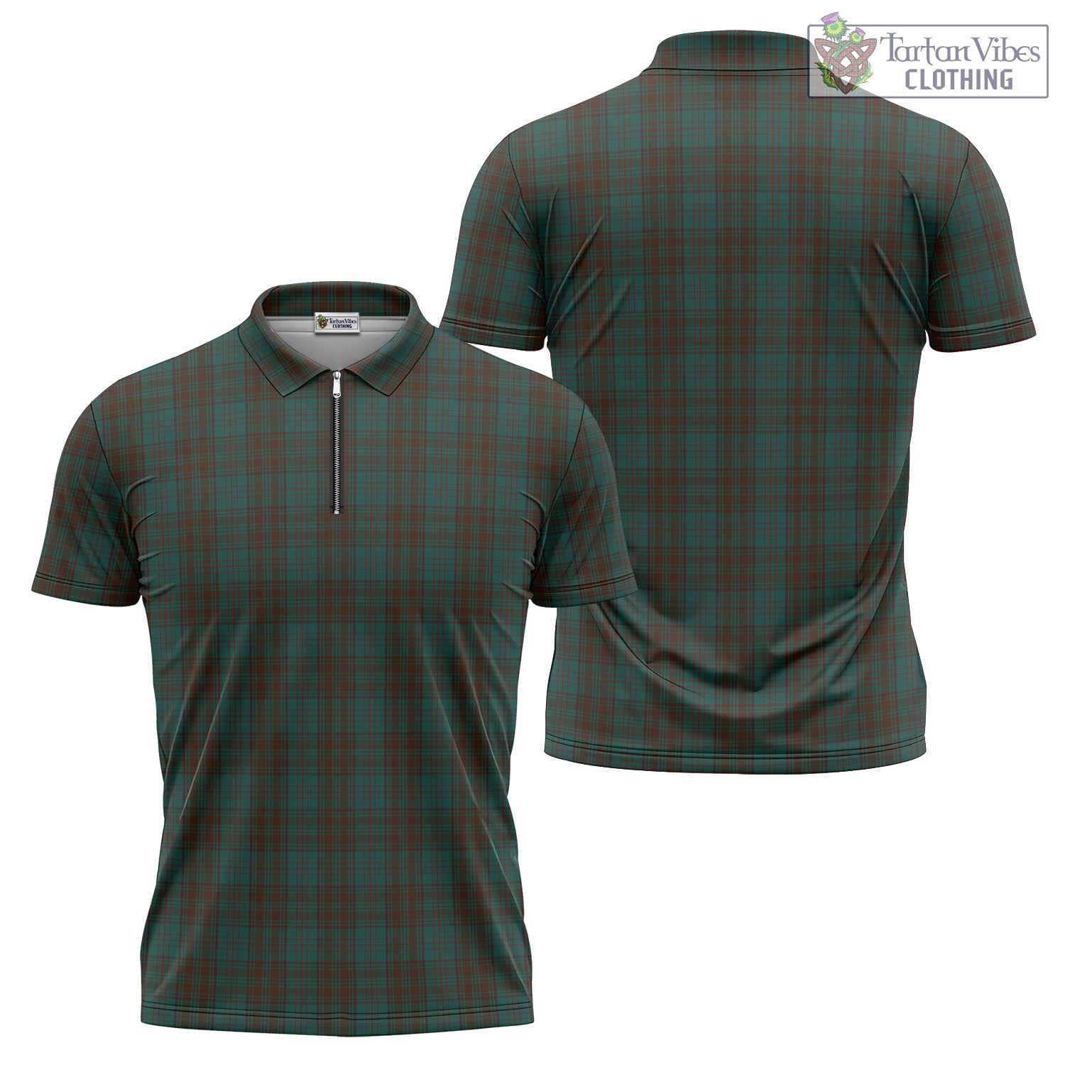 Tartan Vibes Clothing Dublin County Ireland Tartan Zipper Polo Shirt