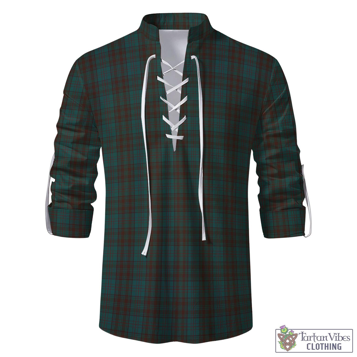 Tartan Vibes Clothing Dublin County Ireland Tartan Men's Scottish Traditional Jacobite Ghillie Kilt Shirt