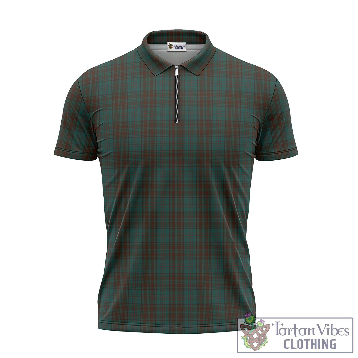 Tartan Vibes Clothing Dublin County Ireland Tartan Zipper Polo Shirt