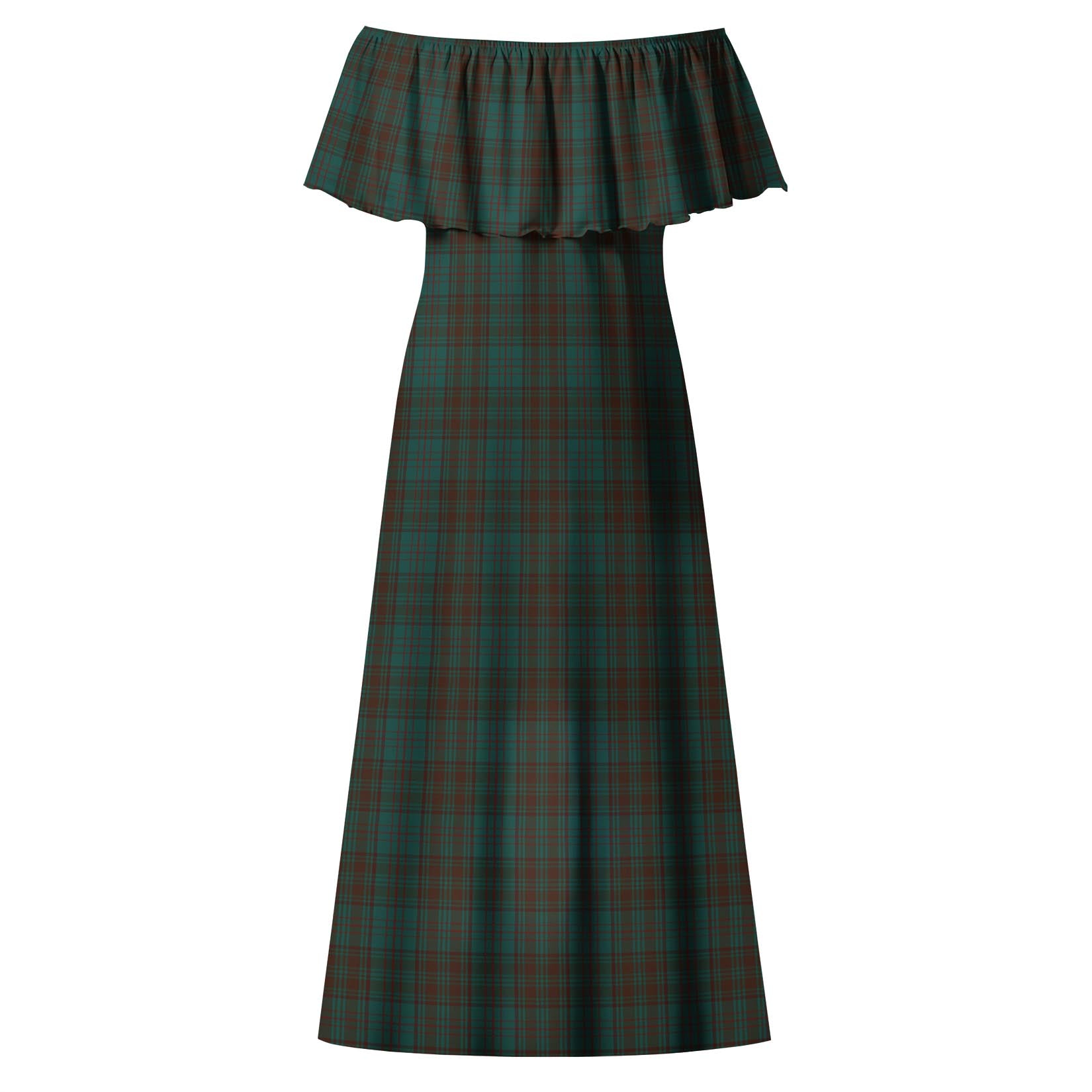 Dublin County Ireland Tartan Off Shoulder Long Dress - Tartanvibesclothing