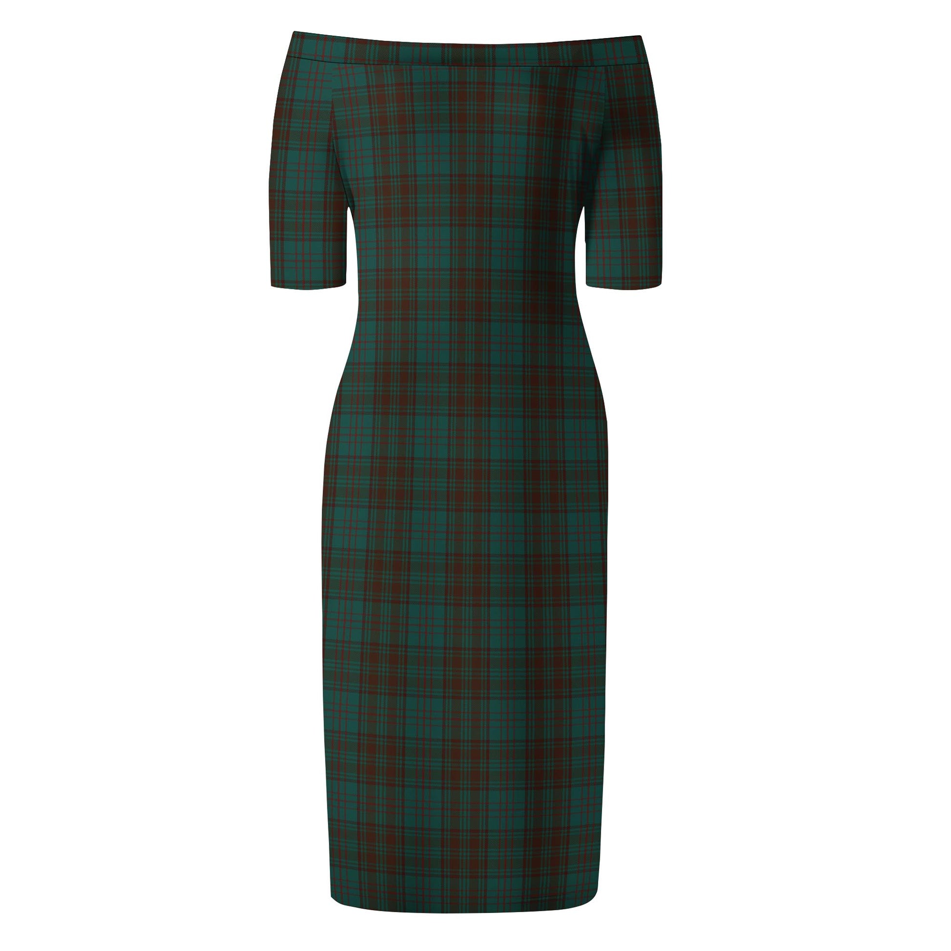 Dublin County Ireland Tartan Off Shoulder Lady Dress - Tartanvibesclothing
