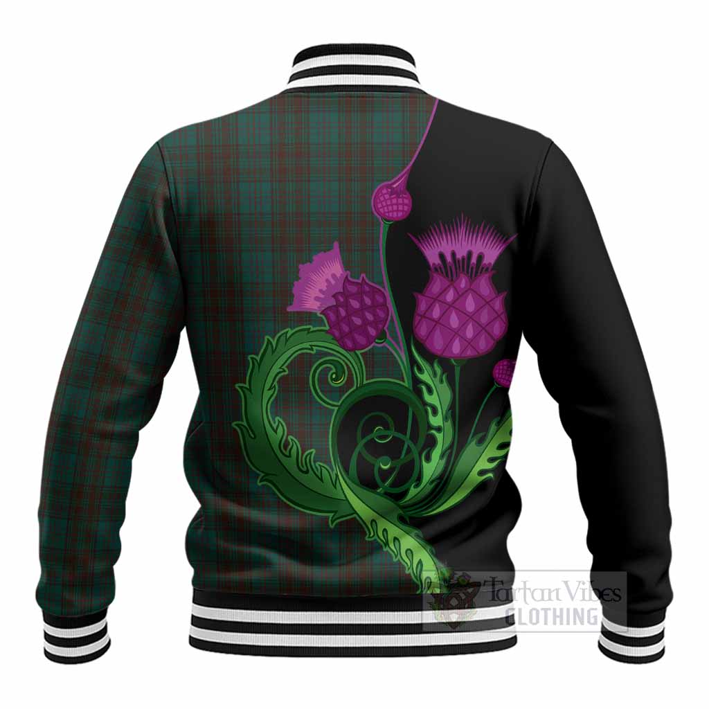 Dublin County Ireland Tartan Baseball Jacket Traditional Scottish Thistle