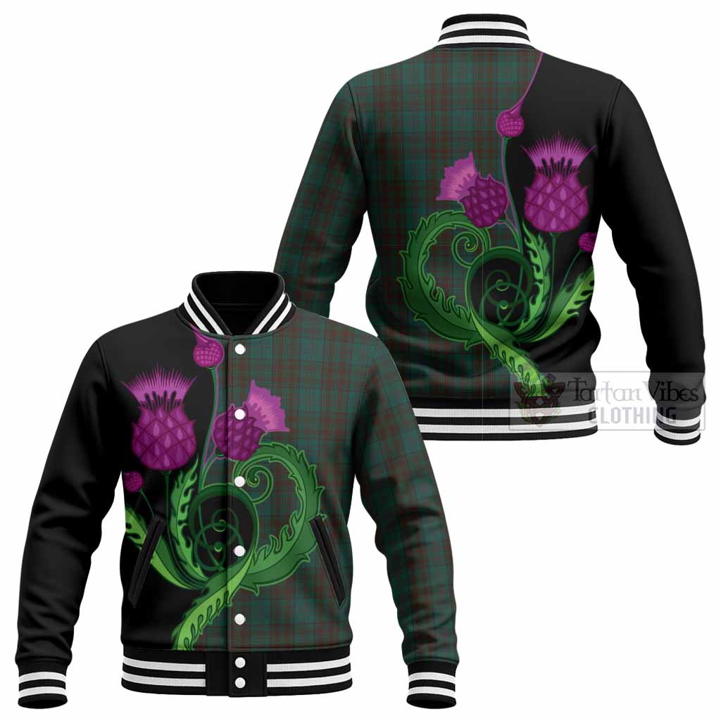 Dublin County Ireland Tartan Baseball Jacket Traditional Scottish Thistle