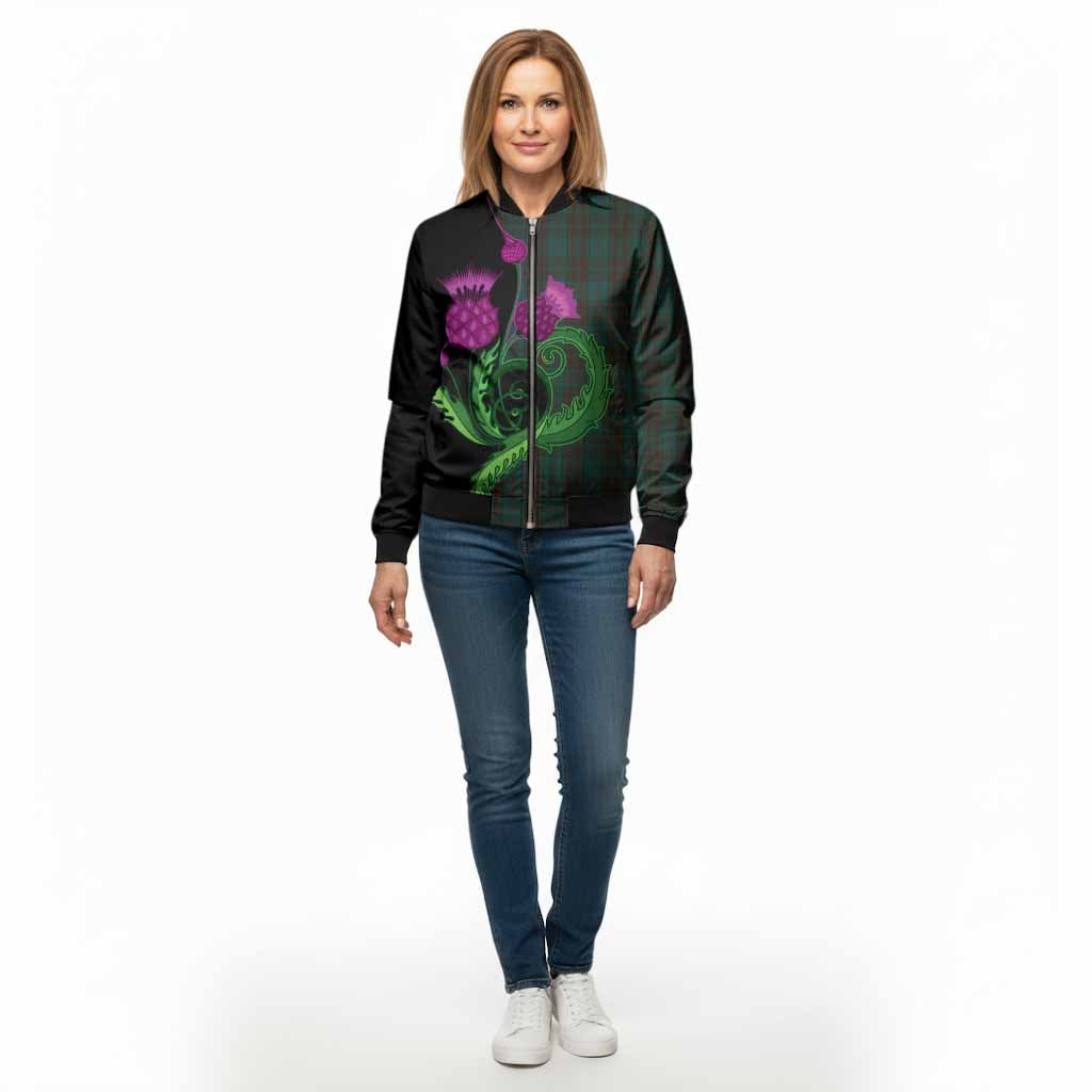Dublin County Ireland Tartan Bomber Jacket Traditional Scottish Thistle