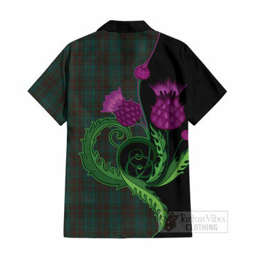 Dublin County Ireland Tartan Cotton Hawaiian Shirt Traditional Scottish Thistle