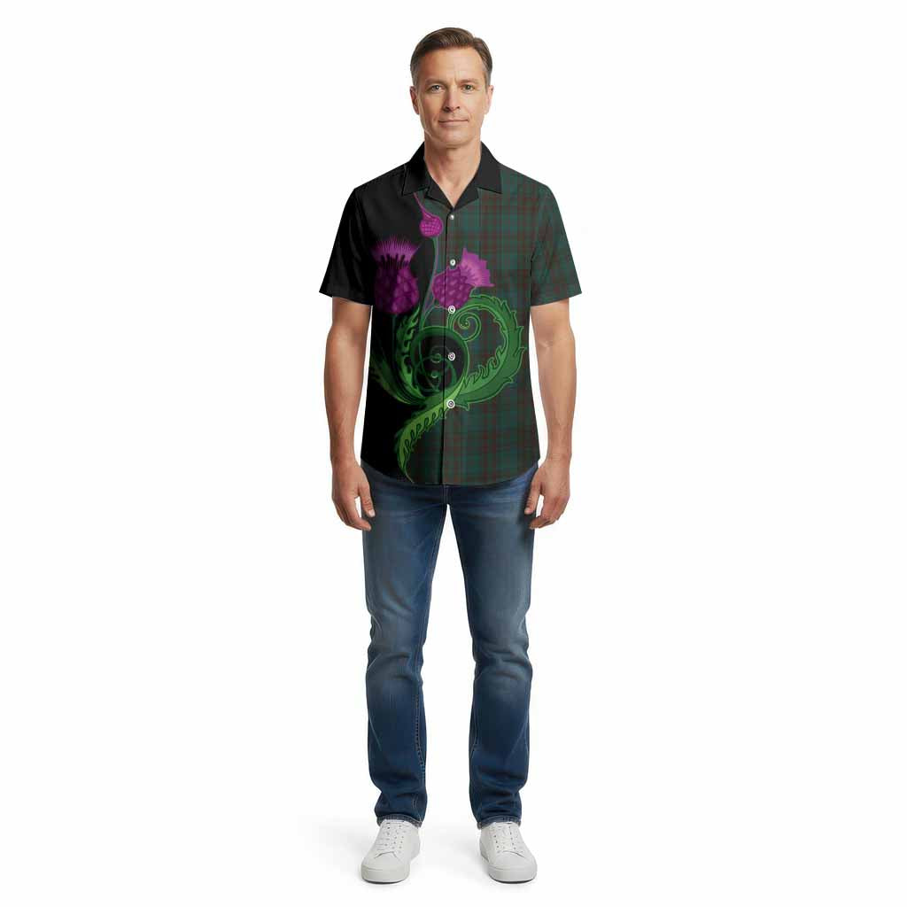 Dublin County Ireland Tartan Cotton Hawaiian Shirt Traditional Scottish Thistle