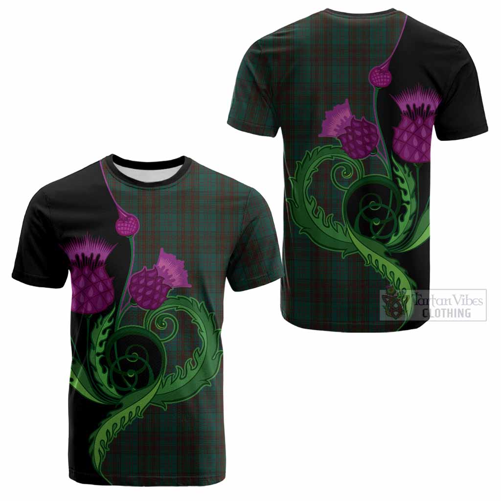 Dublin County Ireland Tartan Cotton T-shirt Traditional Scottish Thistle
