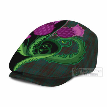 Dublin County Ireland Tartan Flat Cap, Jeff Cap Traditional Scottish Thistle