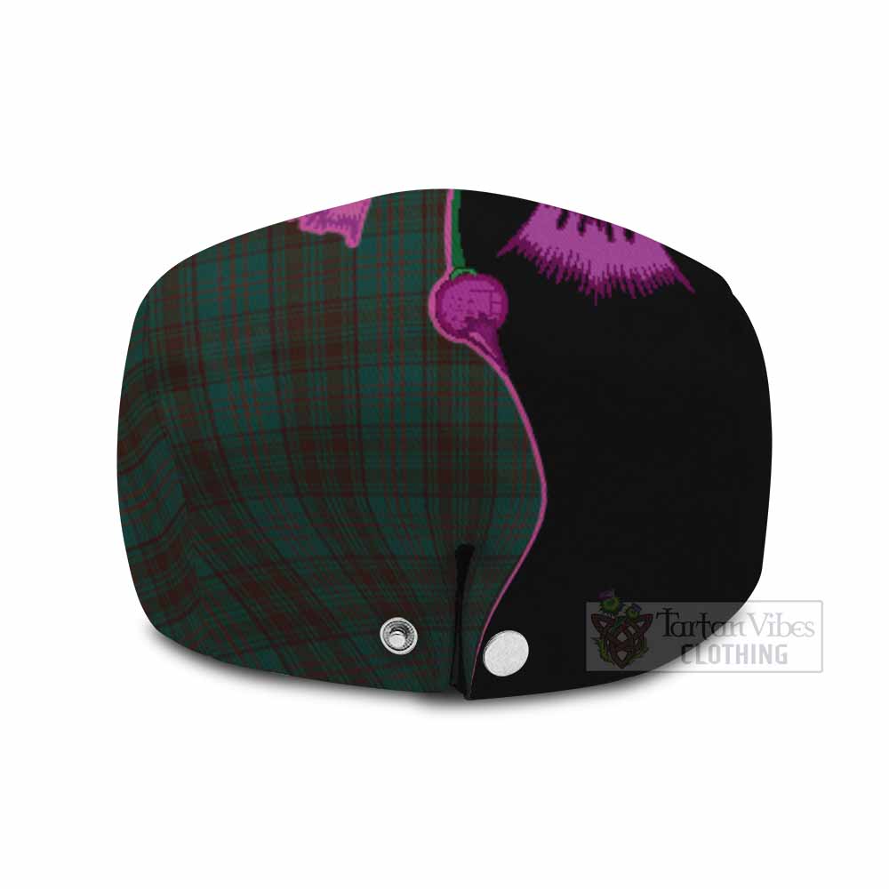 Dublin County Ireland Tartan Flat Cap, Jeff Cap Traditional Scottish Thistle