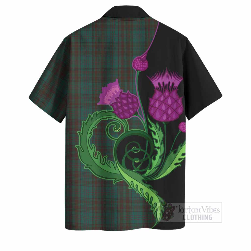 Dublin County Ireland Tartan Hawaiian Shirt Traditional Scottish Thistle