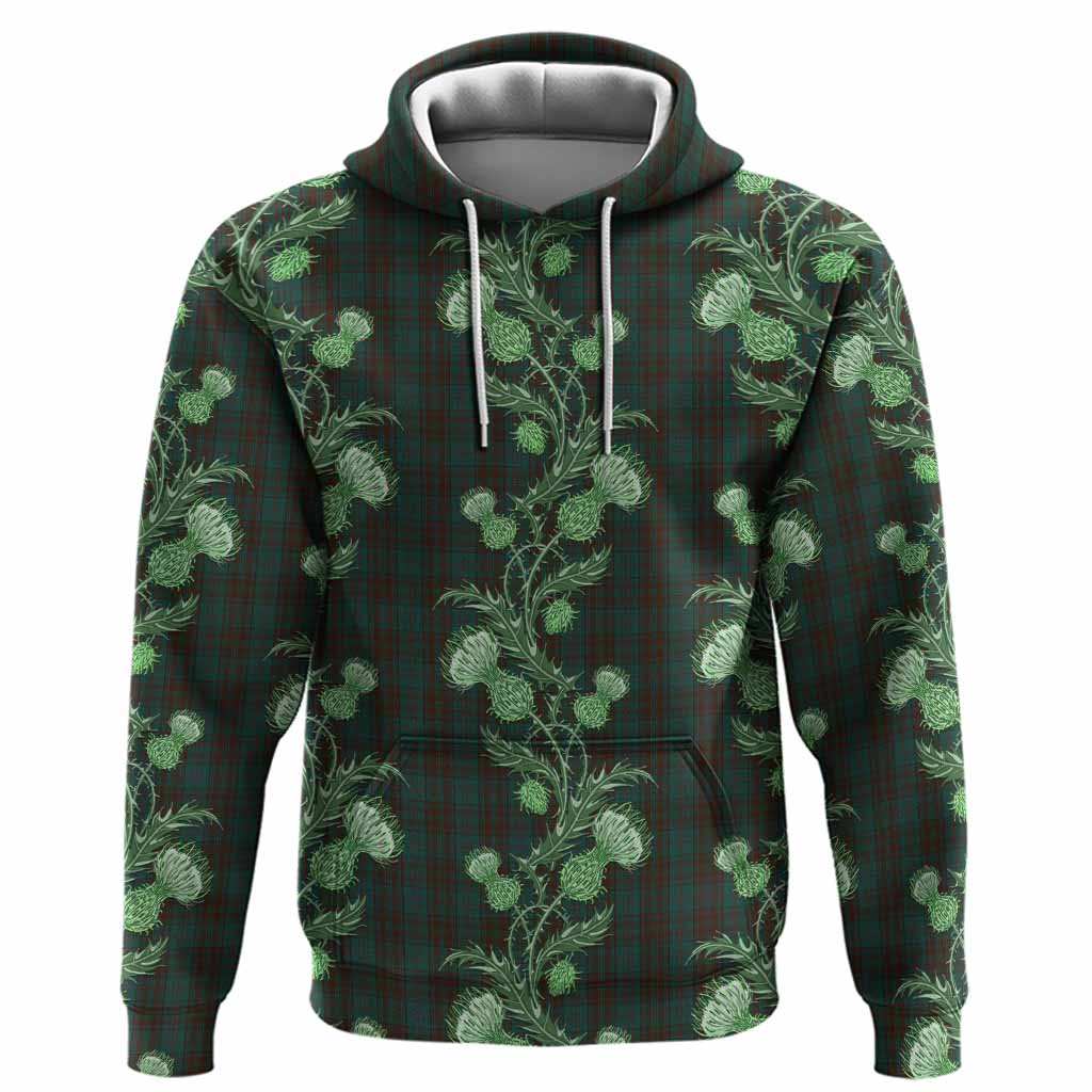 Dublin County Ireland Tartan Hoodie Seamless Scottish Thistle Flowers