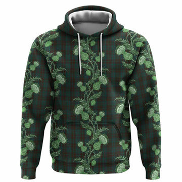 Dublin County Ireland Tartan Hoodie Seamless Scottish Thistle Flowers