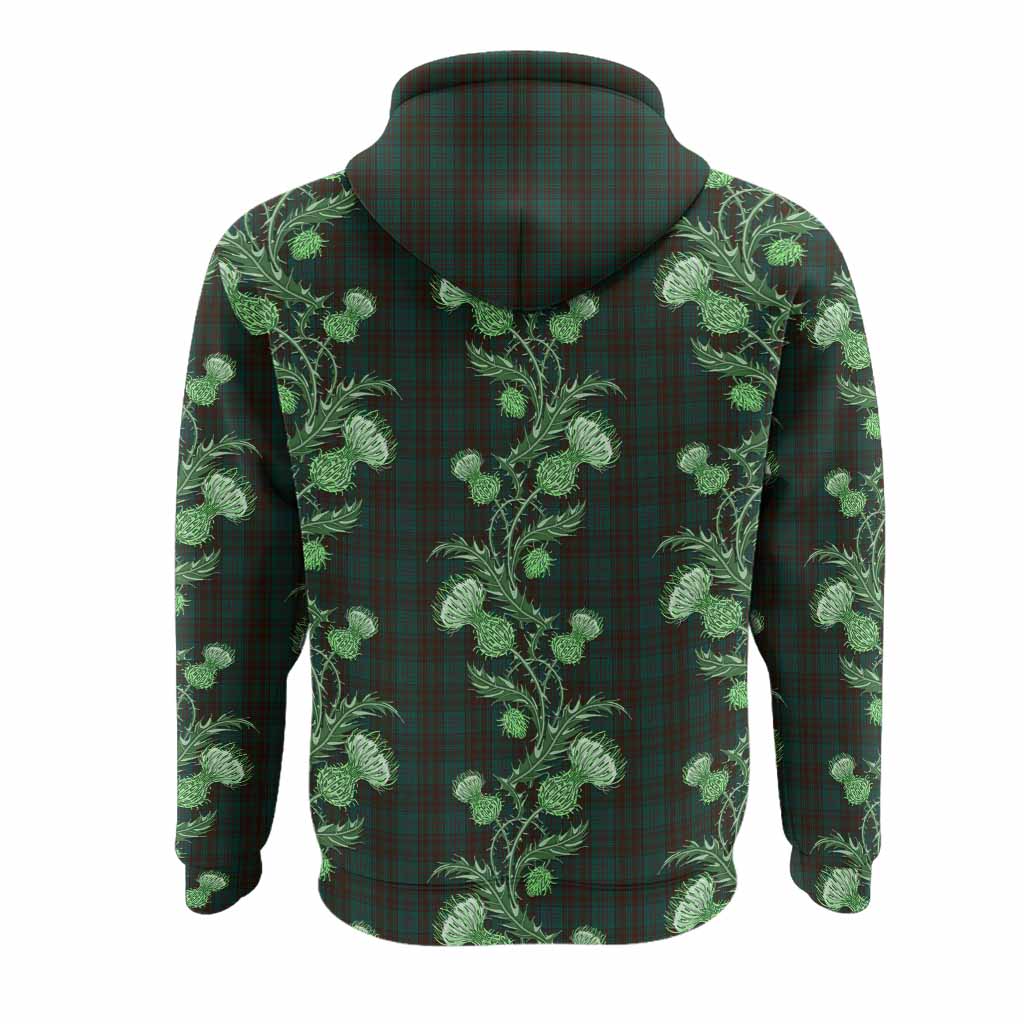 Dublin County Ireland Tartan Hoodie Seamless Scottish Thistle Flowers
